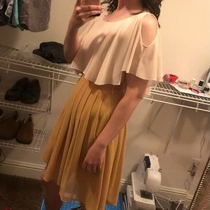 Flowy cold shoulder dress asymmetrical